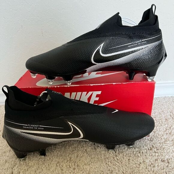 Nike Vapor Edge 360 Elite Flyknit Cleats Black White Detach - Picture 2 of 10